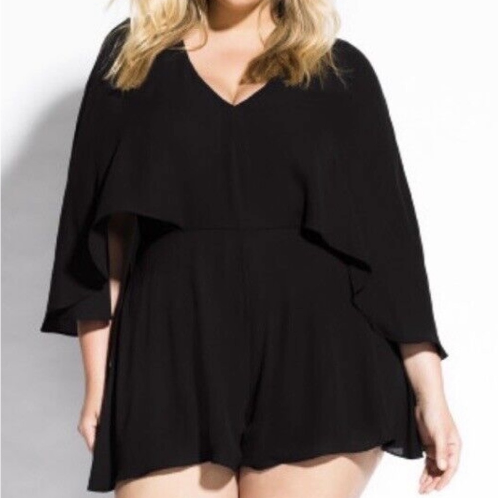 NWT City Chic black play suit jumpsuit size 20 L large.